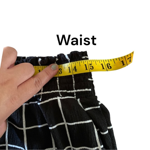 Inner circle black and white grid L wide leg stretch elastic straight leg pants - Picture 4 of 5